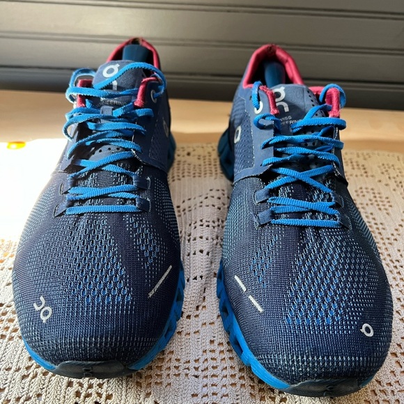 On Cloud x 1.0 Midnight Cobalt Blue Red Running Shoes 9.5 - Picture 6 of 8